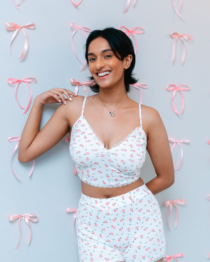 Jane floral top cropped